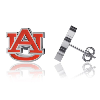 Shop Dayna Designs Auburn Tigers Enamel Post Earrings In Silver
