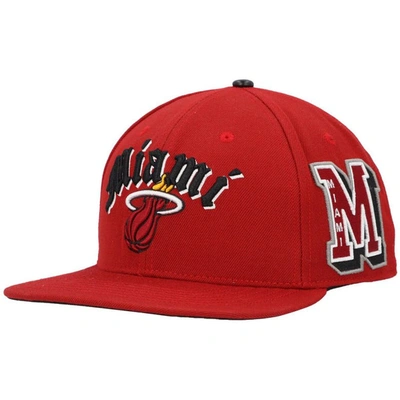 Shop Pro Standard Red Miami Heat Old English Snapback Hat