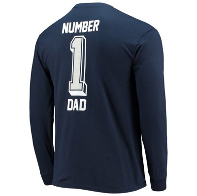Shop Fanatics Branded Navy Dallas Cowboys #1 Dad Long Sleeve T-shirt