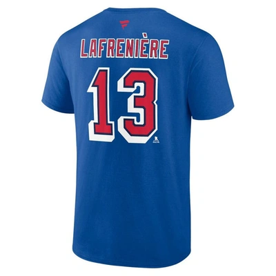Shop Fanatics Branded Alexis Lafreniere Royal New York Rangers Special Edition 2.0 Name & Number T-shirt
