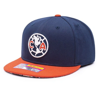 Shop Fan Ink Navy/orange Club America Día De Muertos Snapback Hat