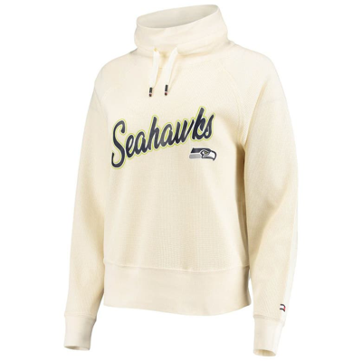 Shop Tommy Hilfiger Cream Seattle Seahawks Zoey Raglan Pullover Sweatshirt & Pants Tri-blend Lounge Set