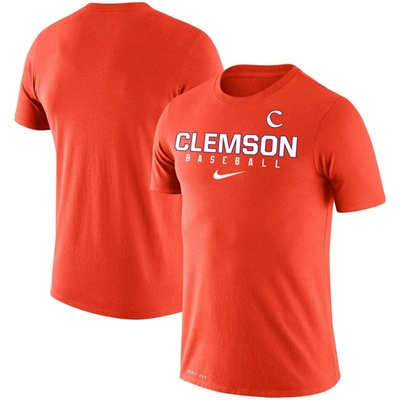 Shop Nike Orange Clemson Tigers Baseball Legend Performance T-shirt
