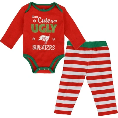 Shop Outerstuff Girls Infant Red Tampa Bay Buccaneers Too Cute Long Sleeve Bodysuit & Pants Set