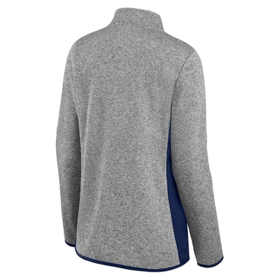Shop Fanatics Branded Heathered Gray/college Navy Seattle Seahawks Block Party Primary Logo Full-zip Jack In Heather Gray