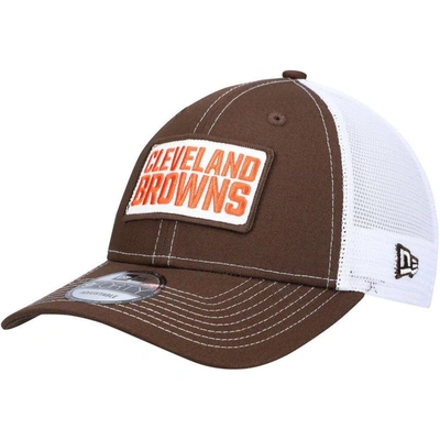 Shop New Era Brown Cleveland Browns 9forty Trucker Snapback Hat