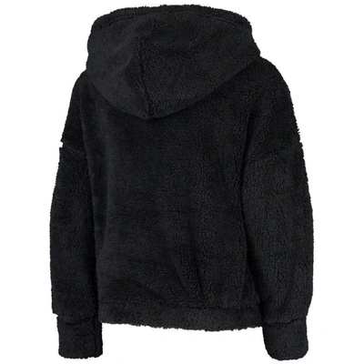 Shop Outerstuff Girls Youth Black Brooklyn Nets Influential Sherpa Pullover Hoodie