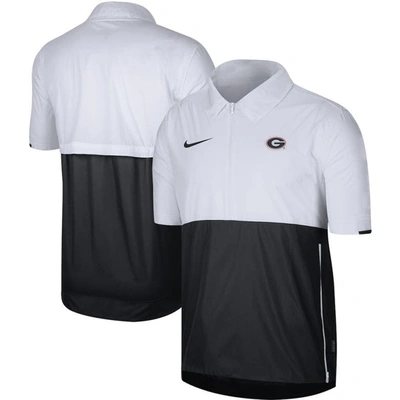 Shop Nike White Georgia Bulldogs Coaches Half-zip Pullover Jacket
