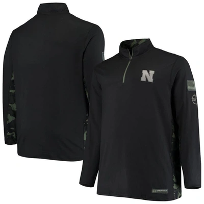 Shop Colosseum Black Nebraska Huskers Oht Military Appreciation Big & Tall Quarter-zip Jacket
