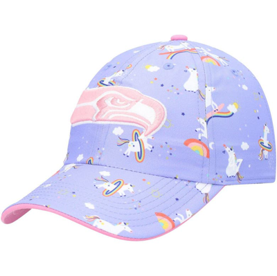 Shop 47 Girls Preschool ' Purple Seattle Seahawks Unicorn Clean Up Adjustable Hat
