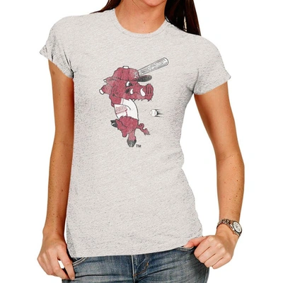 Shop Retro Brand Original  Gray Arkansas Razorbacks Tri-blend T-shirt In Ash