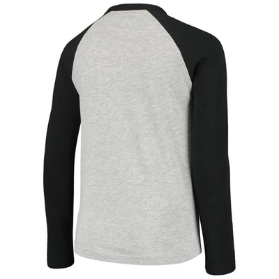 Shop Outerstuff Youth Gray New Jersey Devils Athlete Henley Long Sleeve Raglan T-shirt