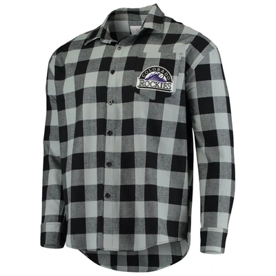 Shop Foco Black/gray Colorado Rockies Large Check Flannel Button-up Long Sleeve Shirt