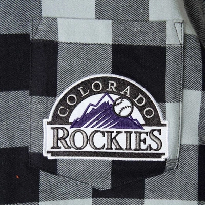 Shop Foco Black/gray Colorado Rockies Large Check Flannel Button-up Long Sleeve Shirt