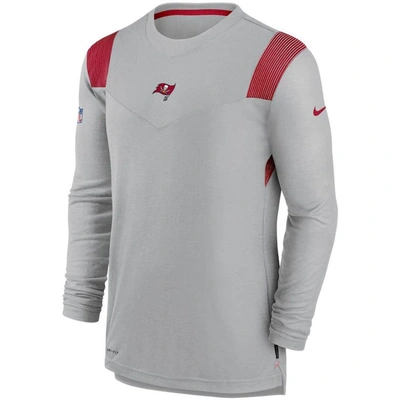 Shop Nike Gray Tampa Bay Buccaneers Sideline Player Uv Performance Long Sleeve T-shirt