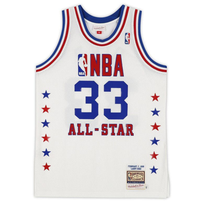 Shop Fanatics Authentic Larry Bird Boston Celtics Autographed White All-star Authentic Mitchell And Ness Jersey