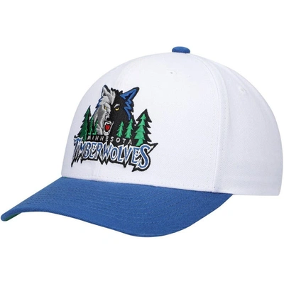 Shop Mitchell & Ness White/blue Minnesota Timberwolves Hardwood Classics Core 2-tone 2.0 Pro Snapback Hat