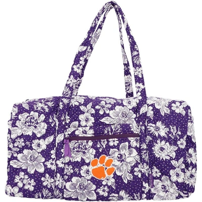 Shop Vera Bradley Clemson Tigers Rain Garden Large Travel Duffel Bag In Purple