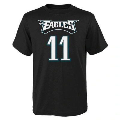 Shop Outerstuff Youth Black Philadelphia Eagles Mainliner Player Name & Number T-shirt