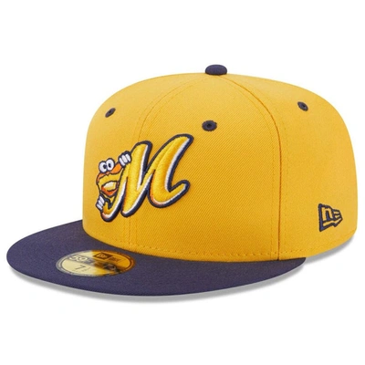 Shop New Era Gold Montgomery Biscuits Authentic Collection Alternate Logo 59fifty Fitted Hat