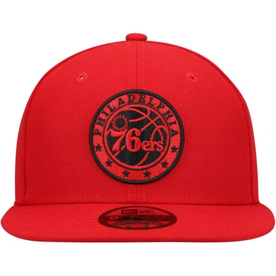 Shop New Era Red Philadelphia 76ers Logo 9fifty Snapback Hat