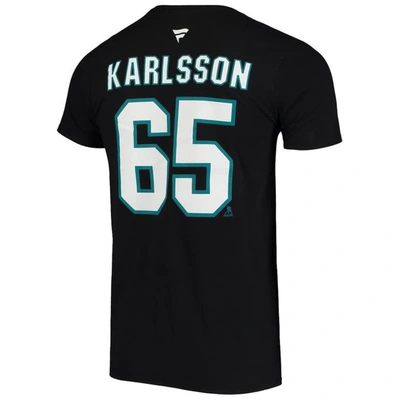 Shop Fanatics Branded Erik Karlsson Black San Jose Sharks Team Authentic Stack Name & Number T-shirt