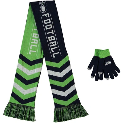 Shop Foco College Navy Seattle Seahawks Glove & Scarf Combo Set