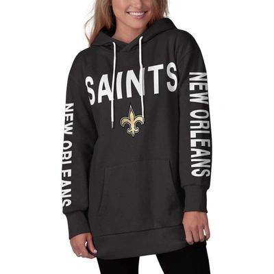Shop G-iii 4her By Carl Banks Navy New Orleans Saints Extra Point Pullover Hoodie In Black