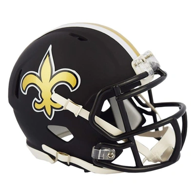 Shop Riddell New Orleans Saints Black Matte Alternate Speed Mini Football Helmet