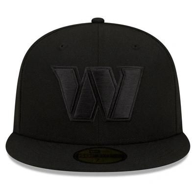 Shop New Era Washington Commanders Black On Black 59fifty Fitted Hat