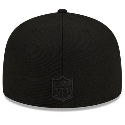 Shop New Era Washington Commanders Black On Black 59fifty Fitted Hat
