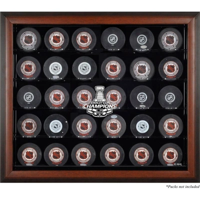 Shop Fanatics Authentic Los Angeles Kings 2014 Stanley Cup Champions Brown Framed 30-puck Logo Display Case