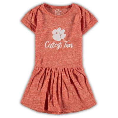 Shop Little King Infant Girls Orange Clemson Tigers Knobby Slub T-shirt Dress