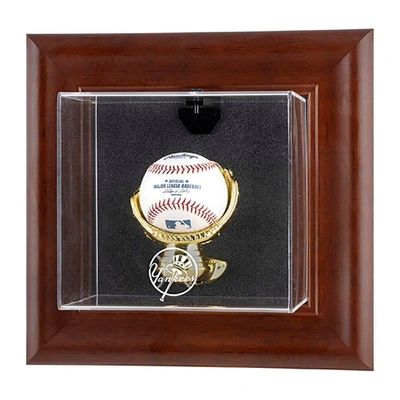 Shop Fanatics Authentic New York Yankees Brown Framed Wall-mounted Logo Baseball Display Case