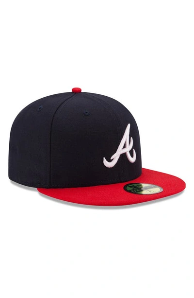 Shop New Era Navy/red Atlanta Braves Home Authentic Collection On-field 59fifty Fitted Hat