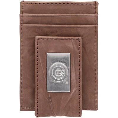 Shop Eagles Wings Chicago Cubs Leather Front Pocket Wallet In Brown
