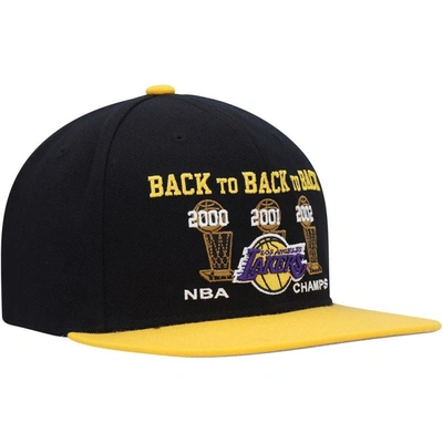Shop Mitchell & Ness Black/gold Los Angeles Lakers Hardwood Classics Back-to-back-to-back Nba Champions S