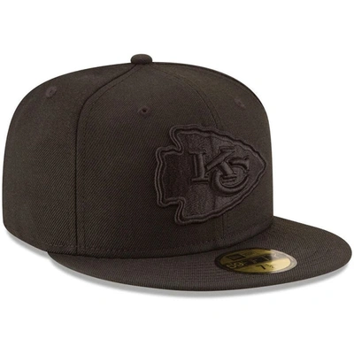 Shop New Era Kansas City Chiefs Black On Black 59fifty Fitted Hat