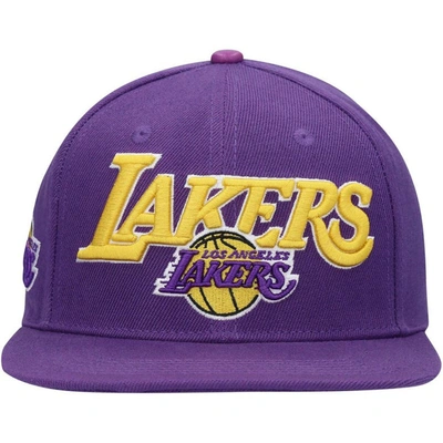 Shop Pro Standard Purple Los Angeles Lakers Wordmark Logo Snapback Hat