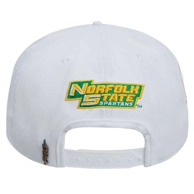 Shop Pro Standard White Norfolk State Spartans  Evergreen Wool Snapback Hat