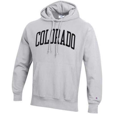 Champion Heathered Gray Colorado Buffaloes Team Arch Reverse Weave Pullover Hoodie In Heather Gray