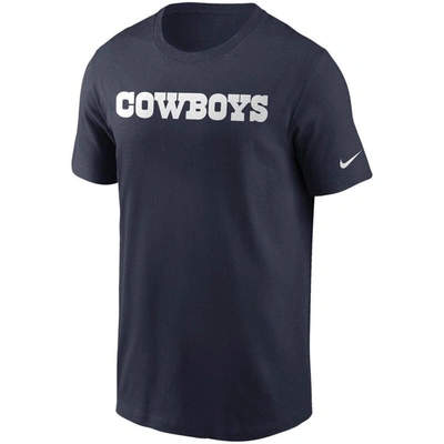 Shop Nike Navy Dallas Cowboys Fan Gear Wordmark T-shirt
