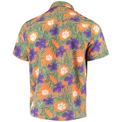 Shop Foco Orange Clemson Tigers Floral Button-up Shirt