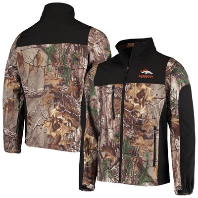 Shop Dunbrooke Realtree Camo/black Denver Broncos Circle Hunter Softshell Full-zip Jacket