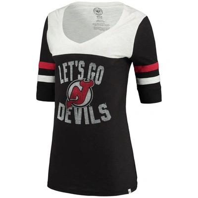 Shop 47 ' Black New Jersey Devils Game Day Debut V-neck T-shirt