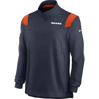 Shop Nike Navy Chicago Bears 2021 Sideline Coaches Repel Quarter-zip Jacket