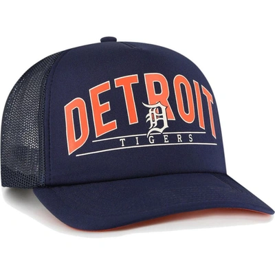Shop 47 ' Navy Detroit Tigers Backhaul Foam Trucker Snapback Hat