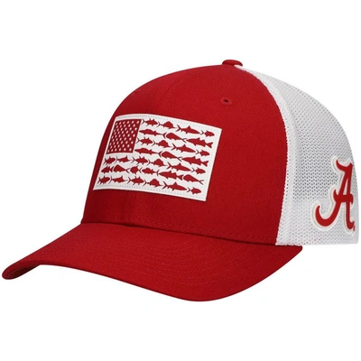 Shop Columbia Crimson Alabama Crimson Tide Pfg Tonal Fish Flag Flex Hat