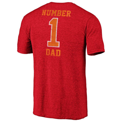 Shop Fanatics Branded Heathered Red Tampa Bay Buccaneers Historic Logo Greatest Dad Tri-blend T-shirt In Heather Red