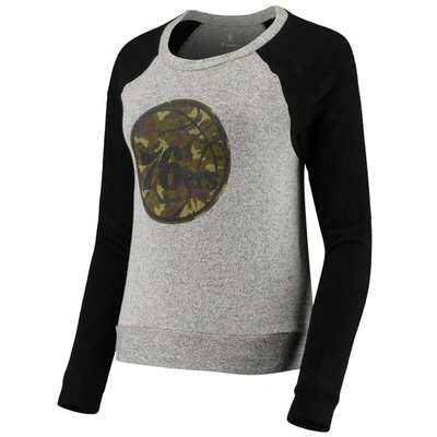Shop Fanatics Branded Gray Prestige Camo Raglan Crew Neck Sweatshirt